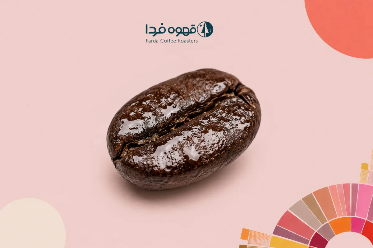دانه قهوه با رست دارک و روغن سطحی